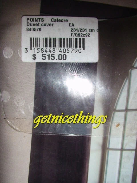 Funda nórdica Yves Delorme F/Q 92x92 gráfica círculo reverso marrón topo Francia nueva con etiquetas Foto 4 de 4