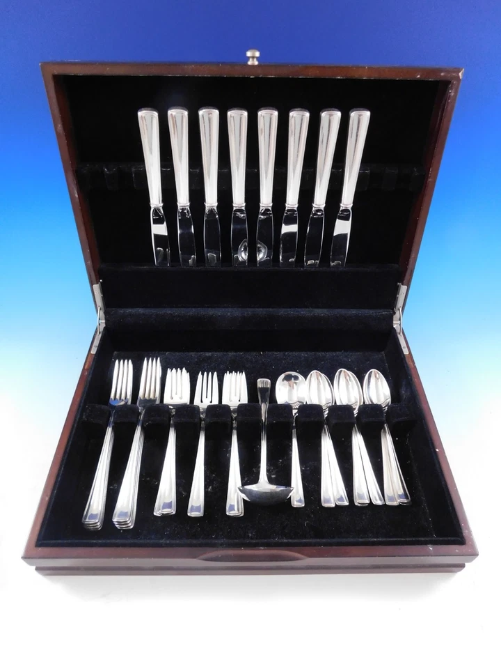 Compton Thread by Blackinton Towle Sterling Silver Flatware Set Service 34 pcs - Image 2 of 4