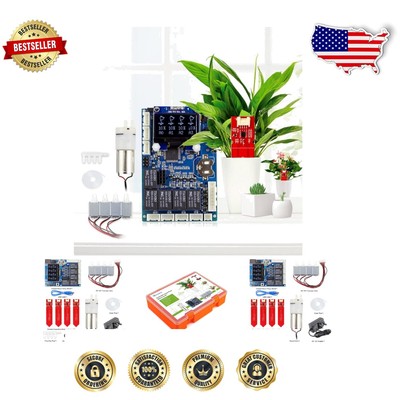 Smart Plant Watering Kit with Capacitive Soil Moisture Sensors & OLED Display