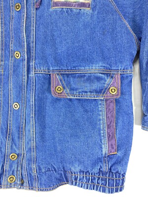 VINTAGE CURRENT SEEN MENS 80'S REVERSIBLE DENIM JACKET SIZE LARGE