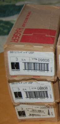 Hager BB1279 4X4 Ball Bearing Steel Hinges-Primed (USP 600), 3 packs of 3 (9)