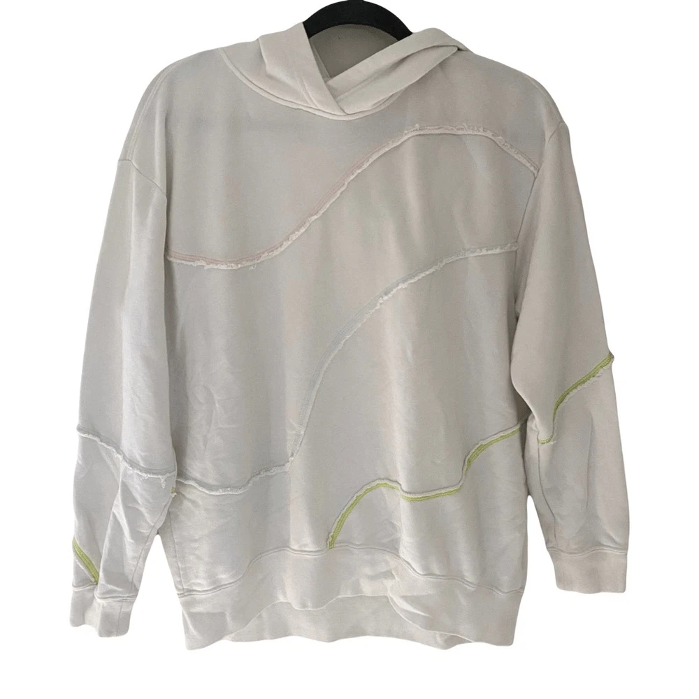 Nike Oversized White Swirl Hoodie Lounge Grunge Streetwear Sweatshirt X-Small