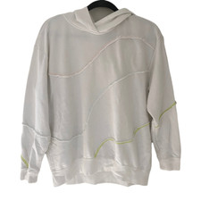 Nike Oversized White Swirl Hoodie Lounge Grunge Streetwear Sweatshirt X-Small