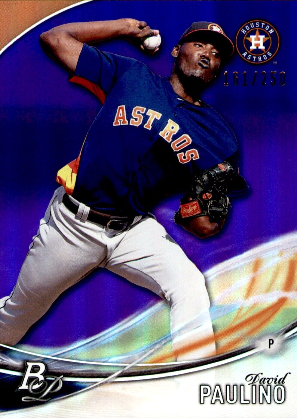2016 Bowman Platinum David Paulino Purple Top Prospects #TP-DP /250