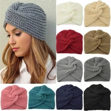 Women Muslim Turban Head Wrap Knitted Cap Cancer Chemo Headwear Hair Loss Hat⇓