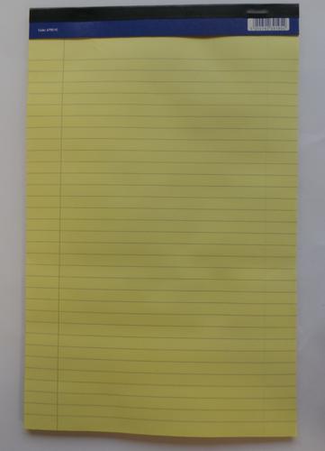 A4  Yellow Legal Executive PadsFeint Ruled - Quality Margin Lined 70GSM Paper