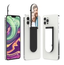 Premier Rechargeable Stick-On Selfie Light  Mirror and Kickstand for Smartphone