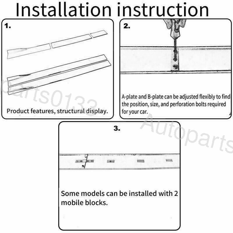 86.6'' Side Skirt Splitter Rocker Panels Bottom Line For Pontiac G5 G6 ...