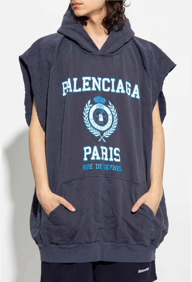 【BALENCIAGA】　【RUE DE SÈVRES】 Balenciaga Rue De Sevres Oversized Hoodie in Blue for Men | Lyst