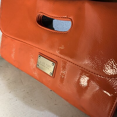 Nine West faux Leather Color-orange - Clutch Purse Name Brand 