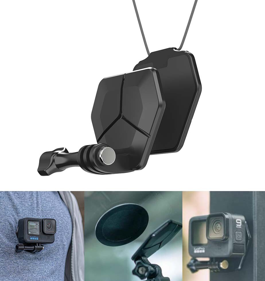 Magnetic Mount for GoPro Hero 12-8 and DJI Osmo Action 4/3 Cameras-image