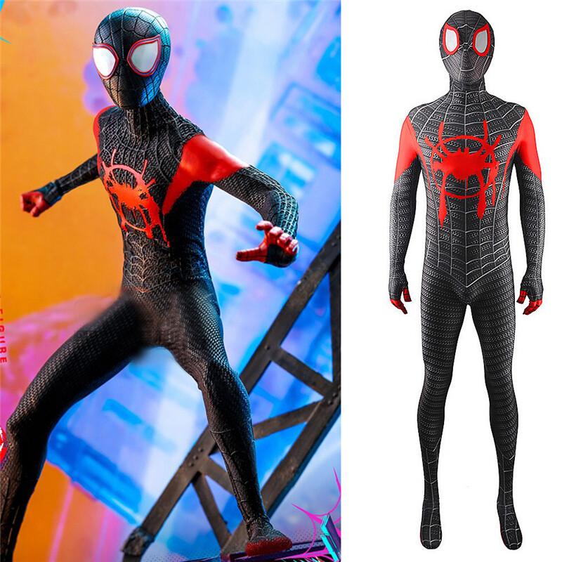 The Miles Morales Spiderman Cosplay 3D Costume Spider-man Jumpsuit Halloween New