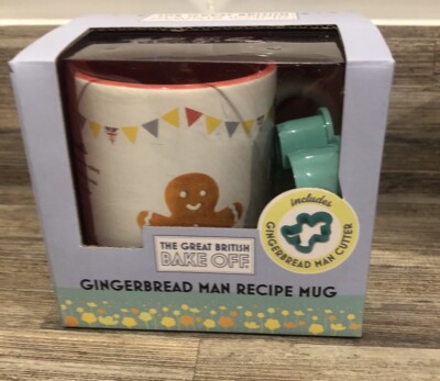 The Great British Bake Off Lebkuchenmann Rezept Becher & Ausstecher Set Brandneu mit Etikett