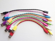 20cm Short Mini Fabric Braided Charger Cable USB FOR apple iPhone X 8 7 6 plus 5