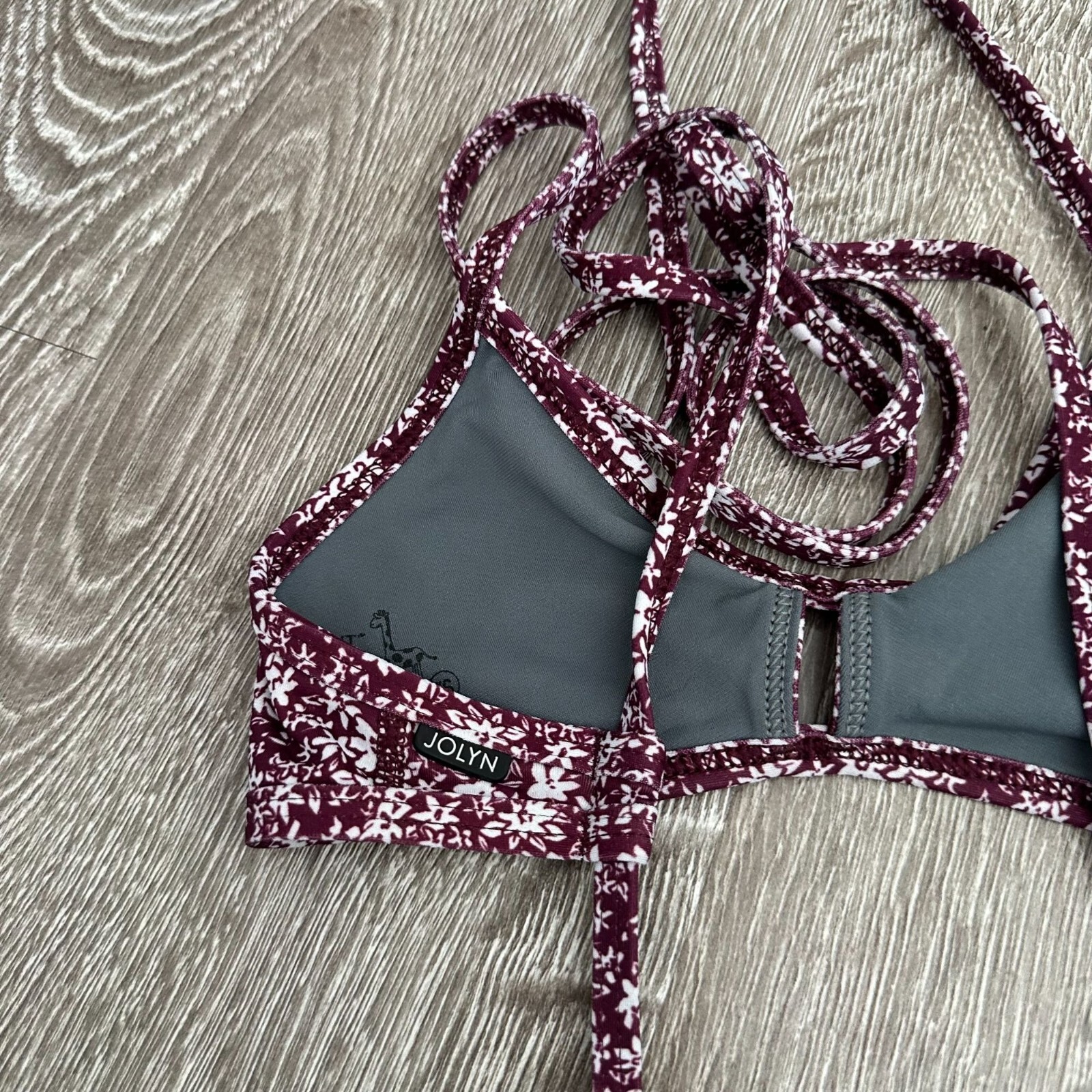 Joyln Purple Floral Vent Top Tie Strappy Back Summer Vacation Swim Travel XS image 5