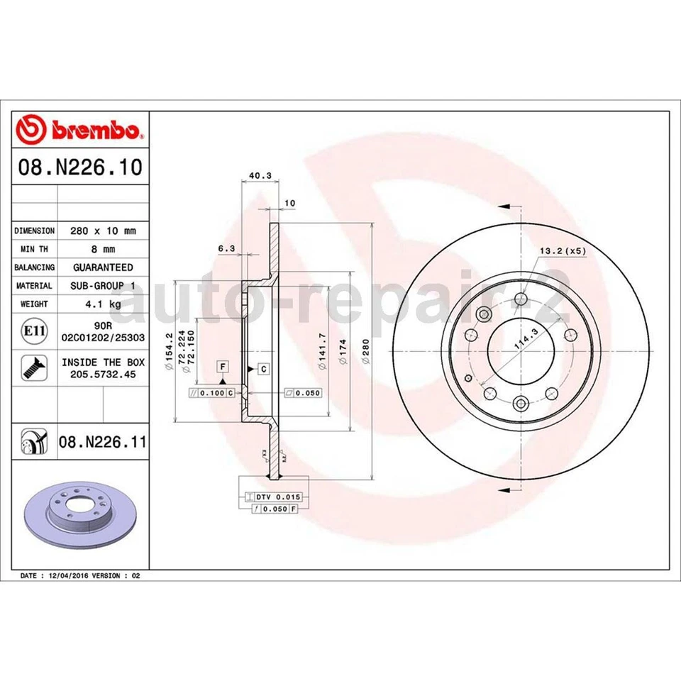 Para 2006~2012 Ford Fusion Brembo conjunto de pastilhas de freio a disco traseiro rotor de freio a disco - Imagem 4 de 4