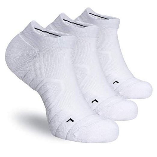 Athletic Running Socks Cushion Padded Moisture Wicking X-Large 3 Pairs White