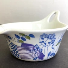 Vtg FIGGJO Lotte RARE Sauce Boat Turi Design Mustache Norway Man retro 60s Blue