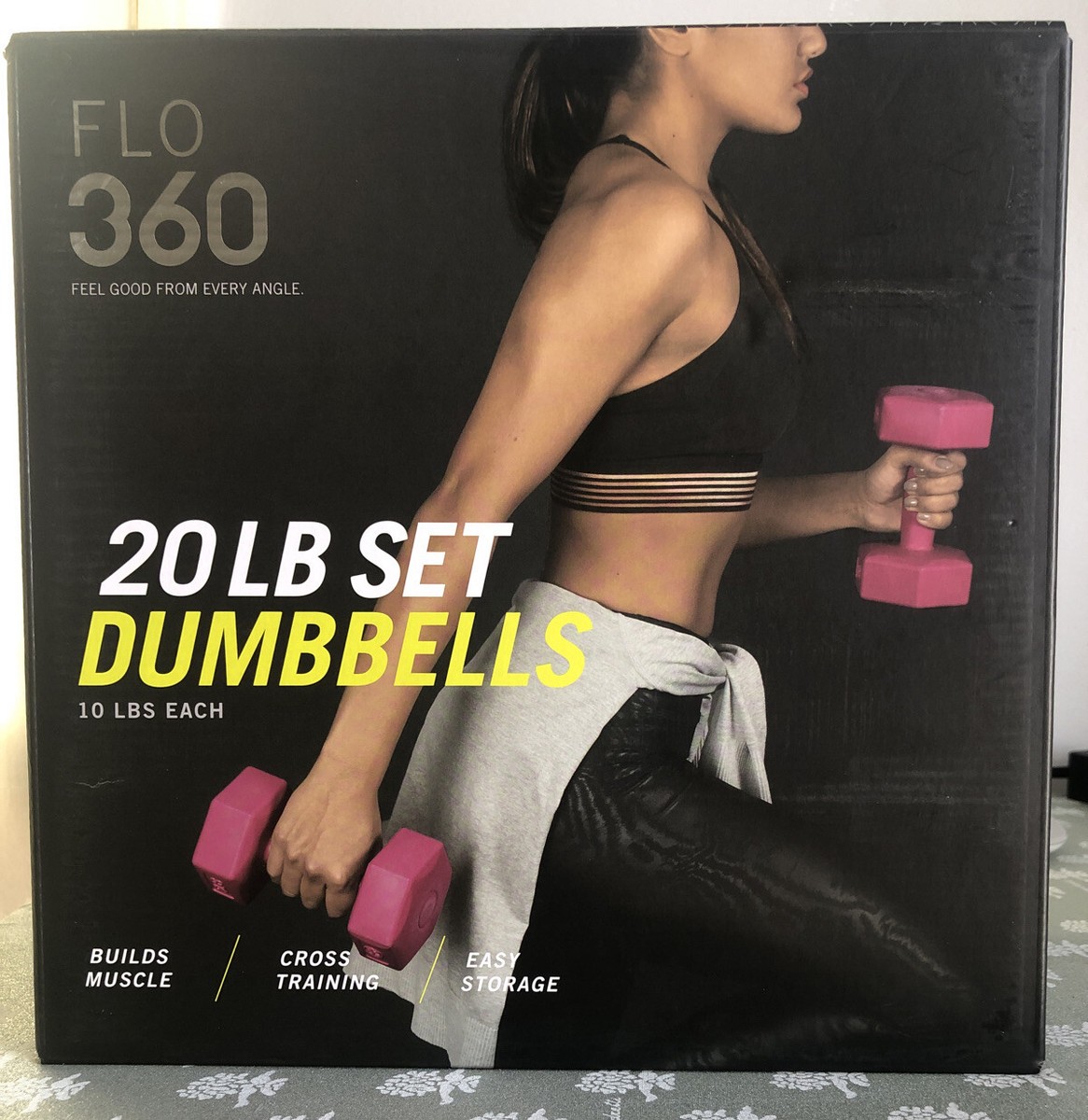 Flo 360 20 LB Pink Dumbbell Set (10 Lbs Each) Weight Cross