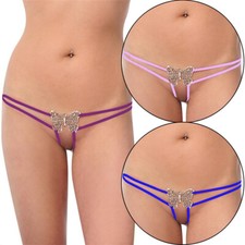 3 Pcs Sexy Women Lace Thong G-string Panties Lingerie Underwear Crotchles T-back