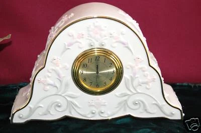 Lenox Gem Blossoms Statement Clock Brand New in Box $229 ivory color first Q
