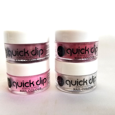 Lot of 4 - ASP Quick Dip Nails Acrylic Nail Powders'' Open but still full''