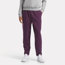 Reebok Women's Lux Fleece Tapered Sweatpants Midnight Plum Size Medium NWT, 60