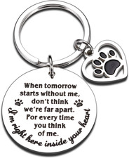 Pet Memorial Gifts When Tomorrow Starts without Me Dog Cat Remembrance Keychain