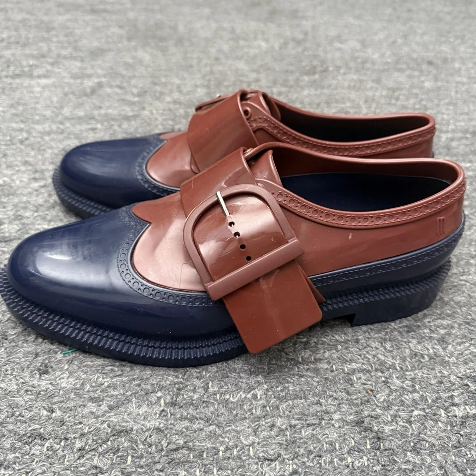 Melissa Brogue Zapatos Especiales Mujer 9 Mocasines Hebilla Jalea Plástico Academia Preppy Foto 4 de 4