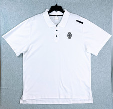 Adidas Climalite Mens 2XL Uprising Logo Short Sleeve White Polo Shirt Basketball