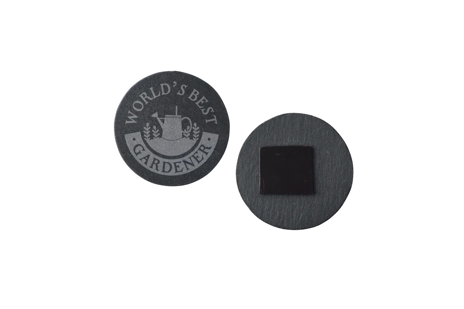 Round Slate Magnet 'Worlds Best Gardener' Home/Kitchen/Garden Decor