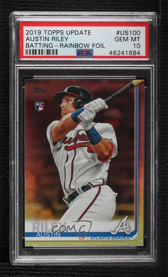 2019 Topps Update Rainbow Foil Austin Riley #US100 PSA 10 GEM MT Rookie RC u0u
