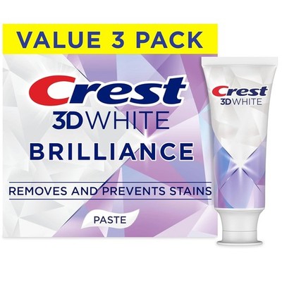 Crest 3D White Brilliance Bright Mint Teeth Whitening Toothpaste, 4.3 oz Pack of