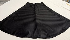 Vintage Silhouette NYC Black Skirt Medium A Line Ruffle Pleated Made In USA