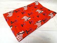Beautiful cow Print Handblock orang and White 100 Cotton Fabric 100 Washable