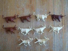 1960's MARX  Western Town/Ranch Playset 10 Steer in all 3 poses