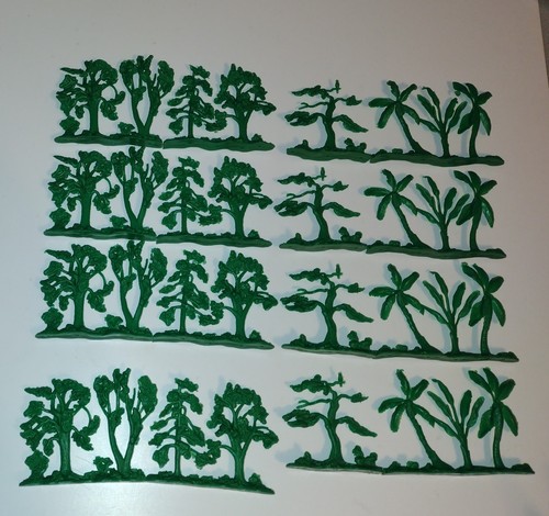 MARX Disneyland #5995 Sears Complete-a-Set "8- Soft Plastic Tree sets" Complete