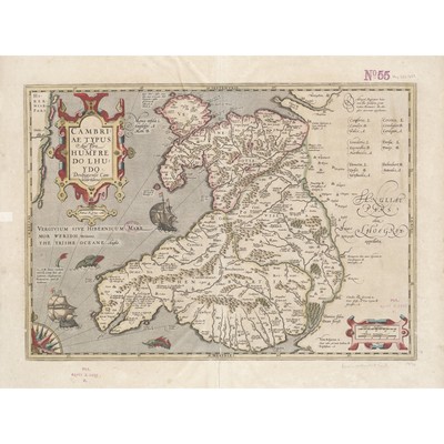 Hondius 1633 Welsh Latin Early Map Wales Cymru Huge Wall Art Poster Print