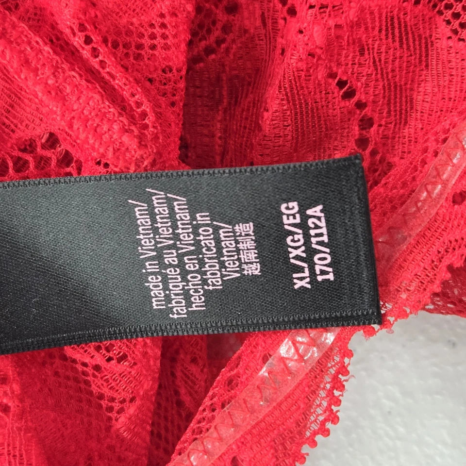 Victoria's Secret Women Sleepwear XL Red Nightie Underwire Lace Rhinestone Slip - Image 4 of 4