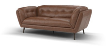 Sofology Hygge Leather 3 Seater in Relaxed Soft Brown