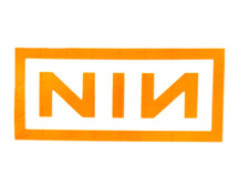 New NIN Nine Inch Nails Neon Orange Decal Sticker Vinyl Handmade 4  Windows