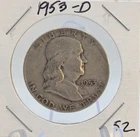 1953-D Denver Mint Silver Franklin Half Dollar Coin