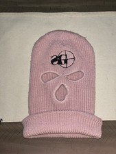 AG Pink Acrylic Knit Beanie Hat, Adjustable Solid Casual Fall/Winter