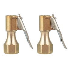 2Pcs Tire Inflatable Straight Copper Open Flow Lock-On Air Chuck With Clip