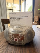ClearTunes CT-201 Cd Player Fm/Am Transparent Boombox Clear TESTED WORKS GREAT