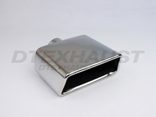 Stainless Steel Rectangular Resonated Slant Tip 2.25 In 7x2.75 Out 7 Long Stainless Steel Rectangular Resonated Slant Tip 2.25 In 7x2.75 Out 7 Long