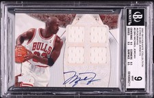 Michael Jordan 2007 Exquisite Quad Jerseys Patch Auto /10 BGS 9 Autograph 10