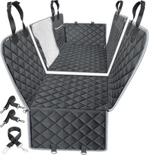 6-In-1 Dog Car Seat Cover for Back Seat, Waterproof Dog Car Hammock with Mesh Wi