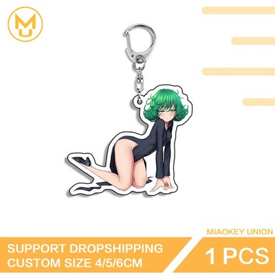 Alluring Tatsumaki Waifu Anime Pendant Keychain Anime Peripheral Accessories  