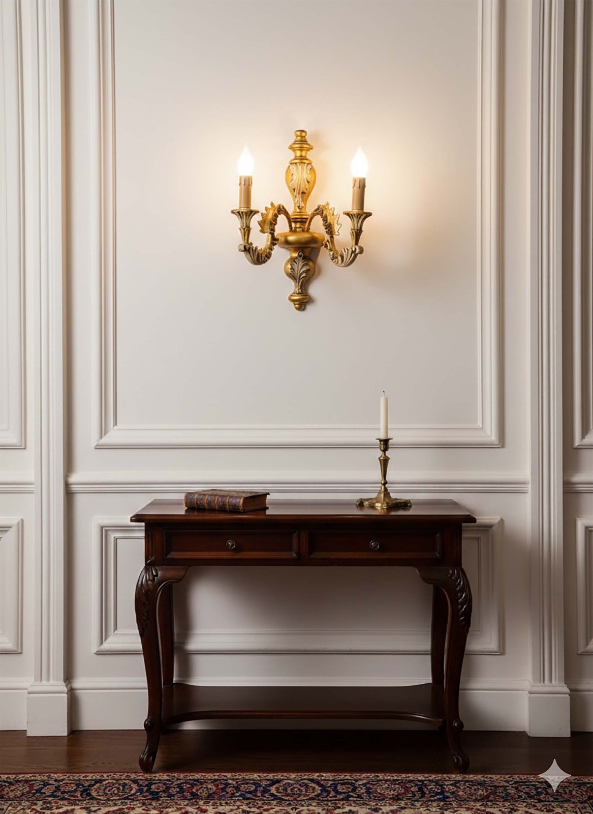 Applique Legno Oro 2 Luci DBS 300/A2 - Illumina la Casa con Calore